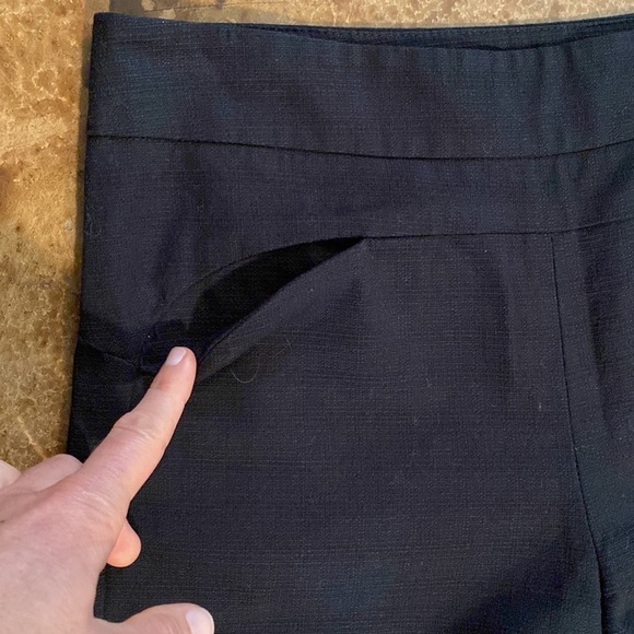 CARTONNIER black textured flat front cotton side entry shorty shorts - Picture 2 of 6